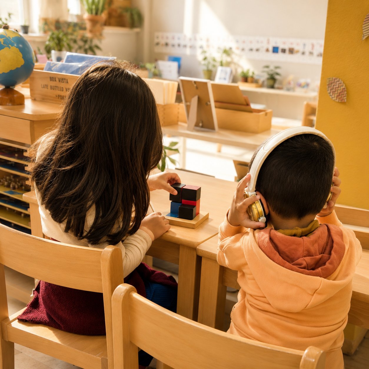 Mains manipulant du matériel éducatif