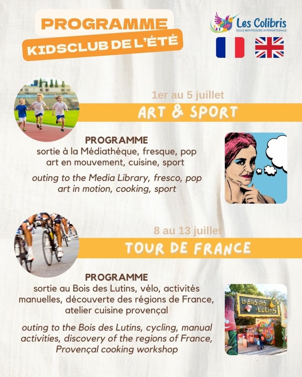 Calendrier semaine 1
